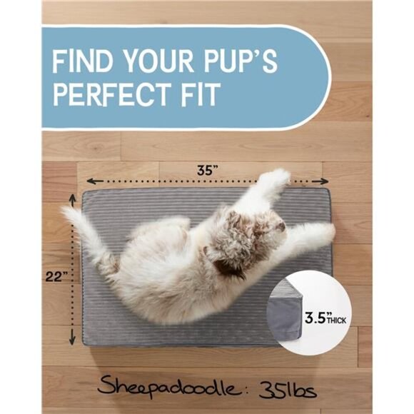 Gray Orthopedic Dog Bed Large and Medium Dogs with Egg Crate Size(35"x22"x3.5") - Picture 5 of 5